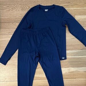 Lands' End Kids Navy Base Layer Long Underwear Set